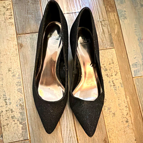 Women black glitter - black,