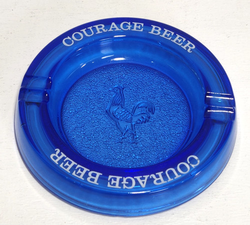 Courage beer ashtray blue - courage,