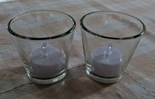 2 Glass Tealight Holders With