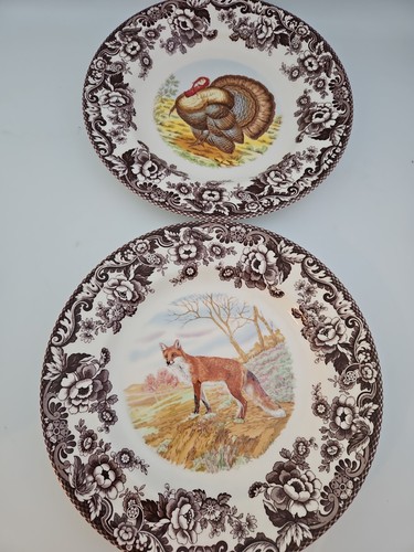 Spode woodland dinner - 2x,