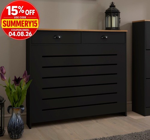 Black radiator cover cabinet - radiator,