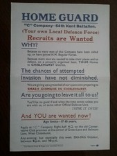 WWII HOME GUARD FLYER , RARE