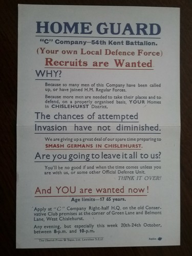 Wwii home guard flyer rare - flyer, ,
