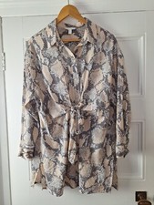 H&M Snakeskin Tie Front Shirt