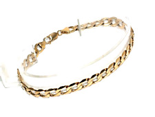 Gents/mens solid 9ct 9 carat yellow gold 9" curb link bracelet