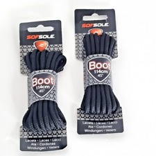 Sof Sole Boot Laces 114cm (45") Round Black Durable Replacement Shoelaces