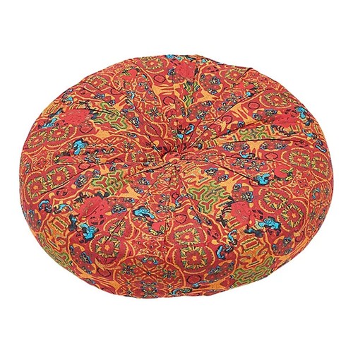 Orange round tatami - floor, seat