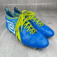 Umbro Medusae II Elite HG Blue Yellow Football Soccer Boots Moulded Studs 10.5