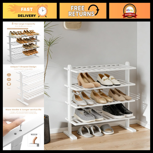 Tier bamboo shoe - shoe, rack