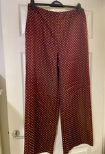 M&S Autograph Silky Red Gold Heavier Fabric Trousers Size 14 Reg New Never Worn