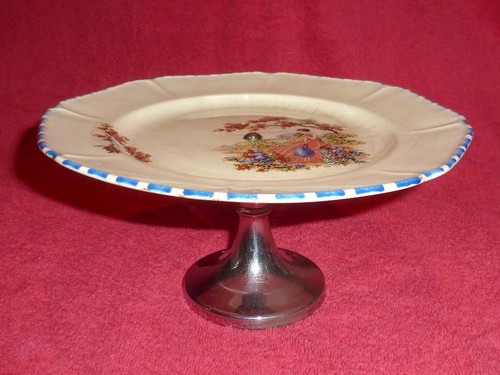 Art deco porcelain cake stand - art,