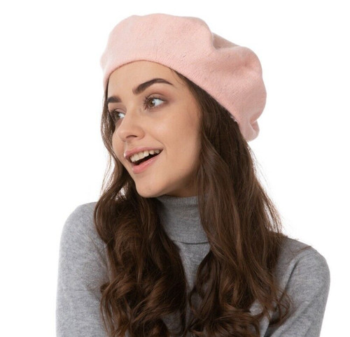 Baby pink beret hat - hat, cotton