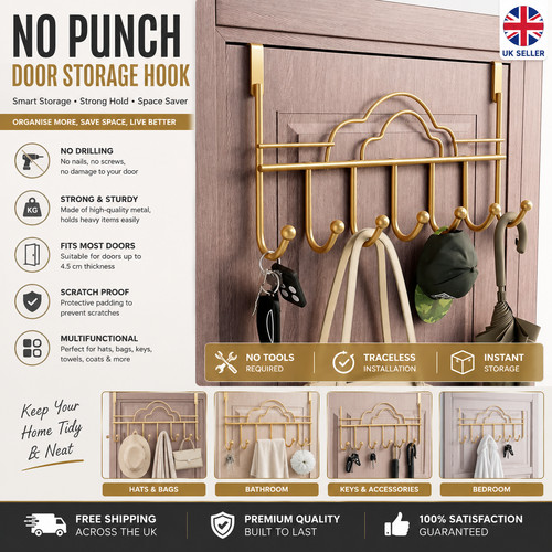 Over door storage hook rack - door,