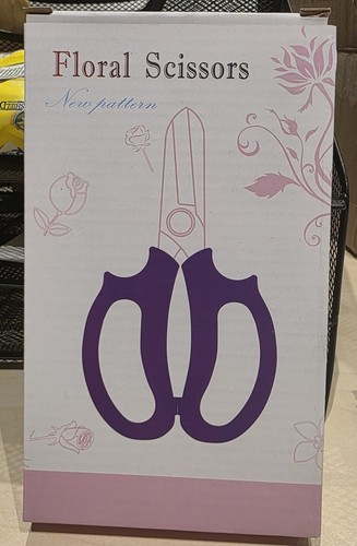 Floral scissors purple - scissors,