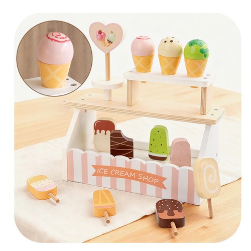 Wood ice cream toy realistic - ice,