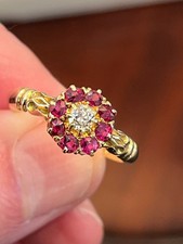 Antique 18ct Gold Old Cut Ruby & Diamond Ring