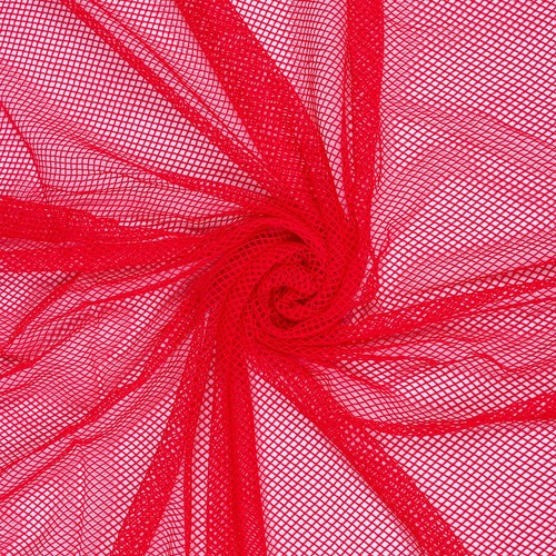 Red fishnet airtex mesh - red,
