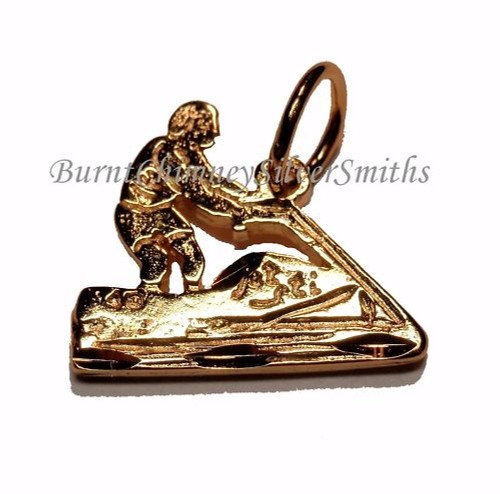 14k gold overlay - ski, wave