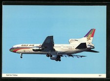 Aircraft Tristar in the Sky, Gulf Air, Postcard 