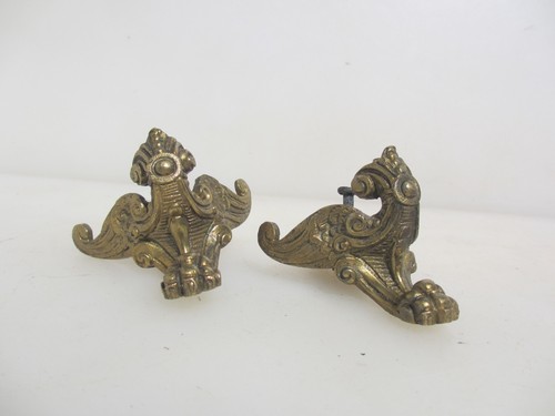 Victorian brass feet clock - brass,