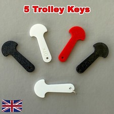 5x Removable Trolley Coin  Token Keyring £1 Shopping Cart + Free Rings