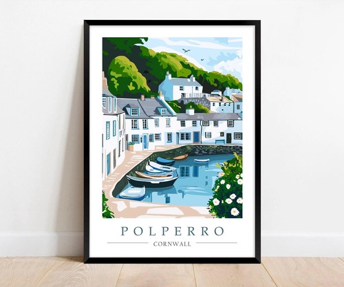 Polperro harbour art - harbour, print