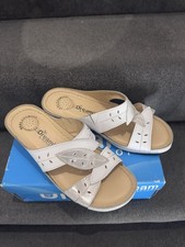 Dream By Fly Flot Ladies Shoes/Sandals White Leather 40 UK 7 G slip on comfort