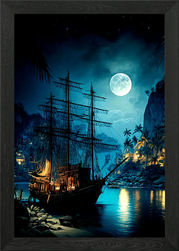 Ship ocean framed wall - ship,