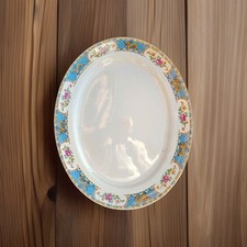 Blue Dragon Oval Large Meat Plate - 18" x 15" Stamped Lung Ching