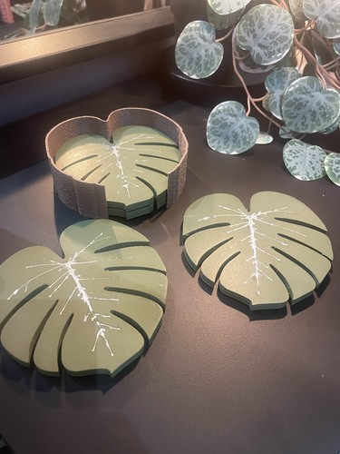 Monstera leaf cup - leaf, coasters