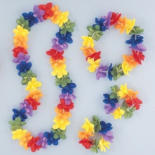 Hawaiian rainbow flower lei - hawaiian,