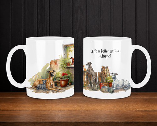 Personalised whippet mug - whippet,