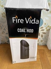 Heavy Duty Anthracite Coal Hod, Bucket Scuttle Black 2 comfortable Handles