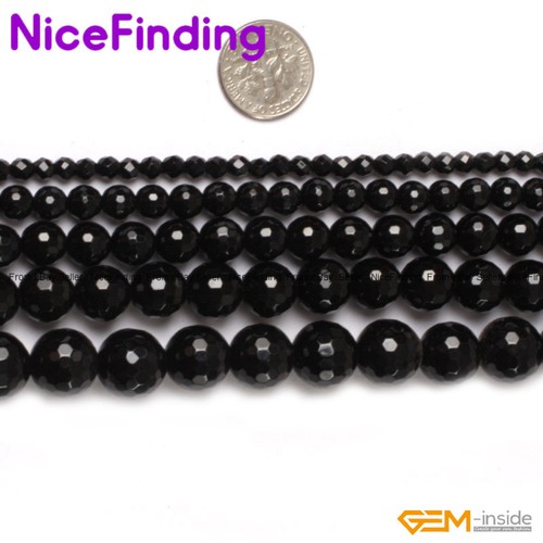 Natural faceted black agate - natural,