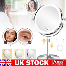 Double sided Makeup Mirror 1X 10X Magnifying Mirror With LED Light Vanity Mirror