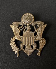 WW1 United States Army Officer Eagle Cap Badge British Made Rare