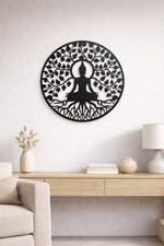 Black buddha metal garden - black,