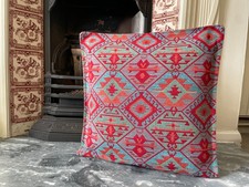 Red turquoise aztec cushion - red&turquoise,