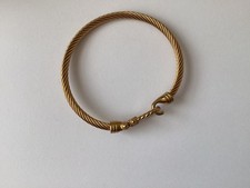 WOLF & BADGER STAINLESS STEEL GOLD PLATED BANGLE