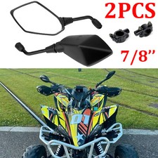2PCS Black Side Mirrors + 7/8"