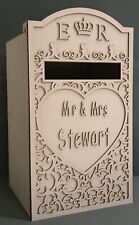 Y180B PERSONALISED Royal Mail Wedding POST BOX Mdf Weddings Party MR AND MRS