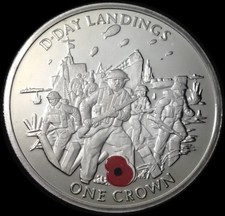 Gibraltar One Crown 2004 Elizabeth II D-Day Landings Coin WCA B154