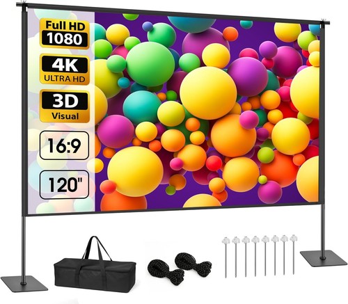 Outdoor projector screen with - projector,