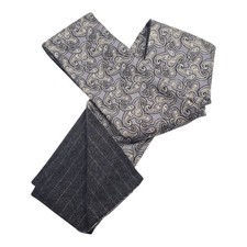 Mens Vintage Tootal Style Reversible Paisley Grey Scarf Pattern Dapper Mod S96