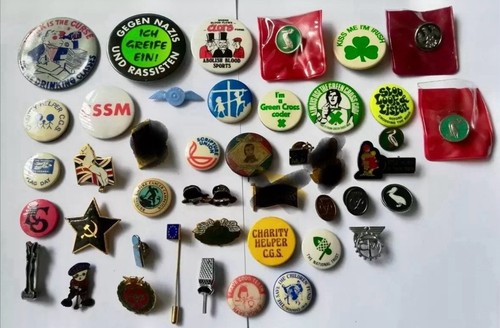 Various old vintage badges - various,