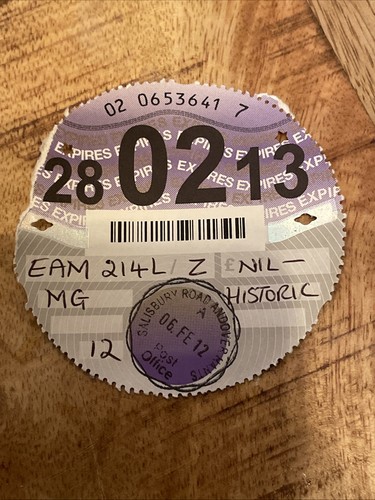 Historical tax disc - mg,