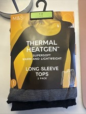 M&S Pack Of 2 Thermal Heatgen Long Sleeve Tops Size 12 BNWT