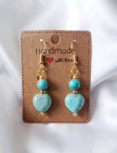 Turquoise earrings drop - turquoise,