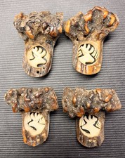 4 very rare Antique Stag Antler Horn approx 30mm in length Buttons