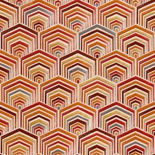 Orange Red Art Deco Wallpaper